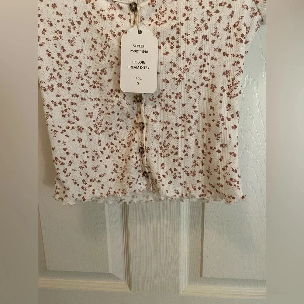 Pink Rose Crop Top small - Picture 6 of 8